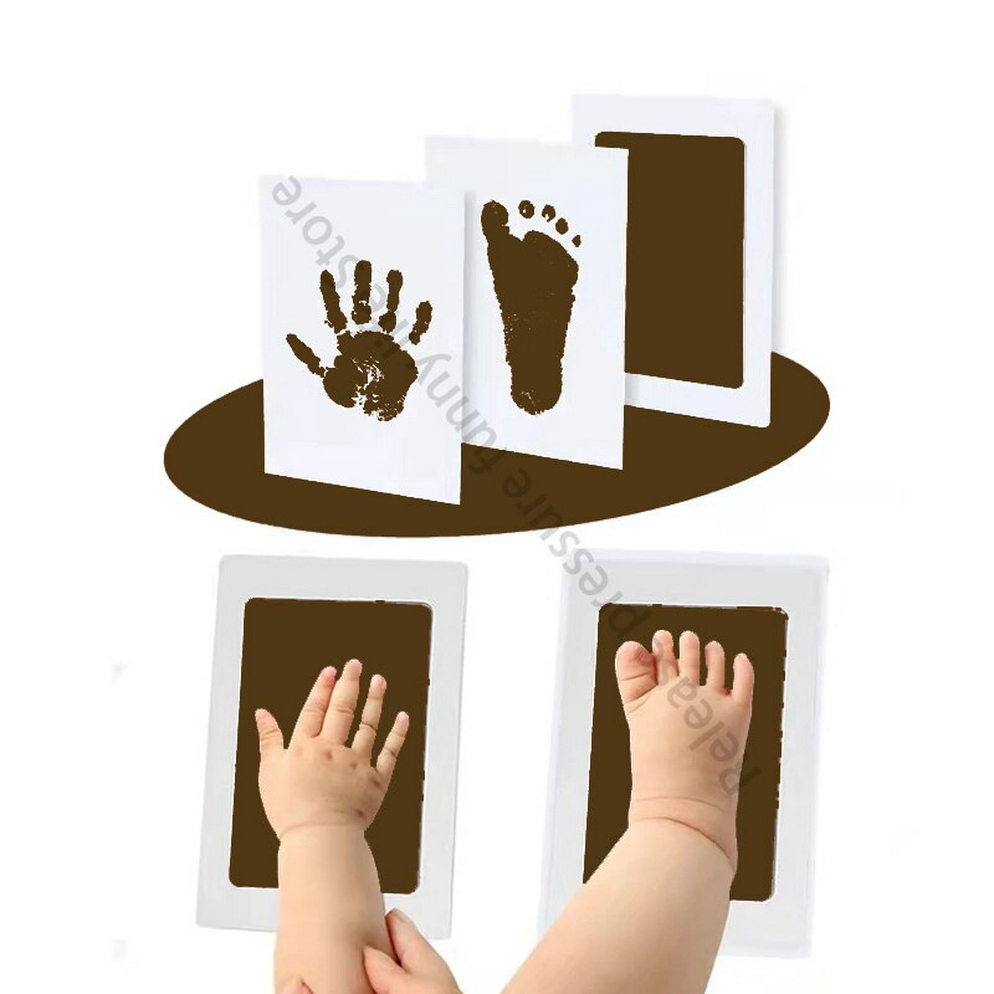 Kit de tinta para huellas de manos de bebé, almohadilla de tinta táctil  limpia para bebés Irfora negro