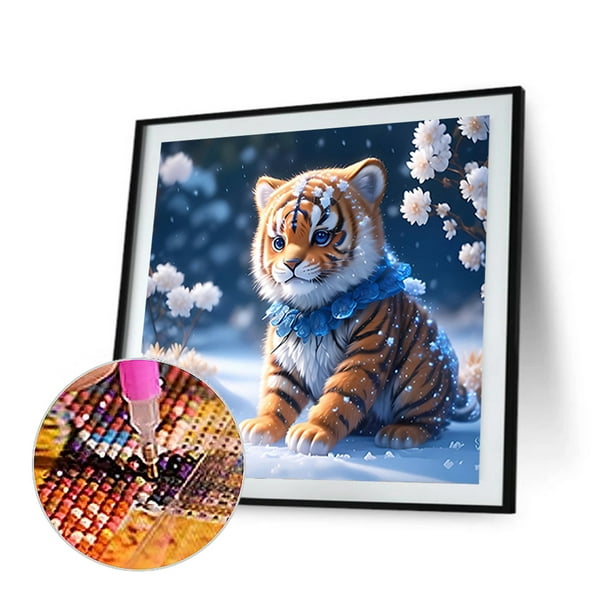 Pintura de diamante 5D DIY Full Round Drill Tiger Kit Home Decor Art Craft  (A6715) FLhrweasw Nuevo