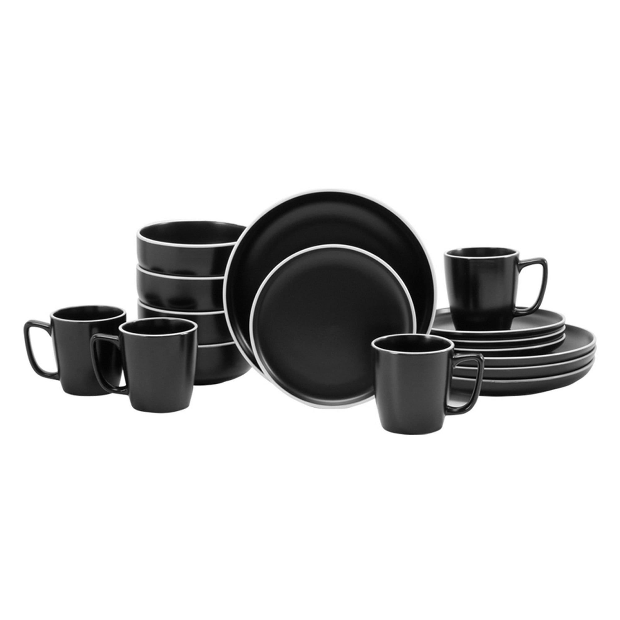 Vajilla moderna de cerámica negra - China Juego de cena negro y