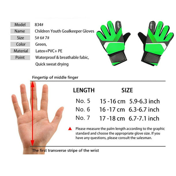 Par de guantes de portero para niños con diseño de látex, talla 7, ideales  para deportes al aire libre y fiestas de Likrtyny
