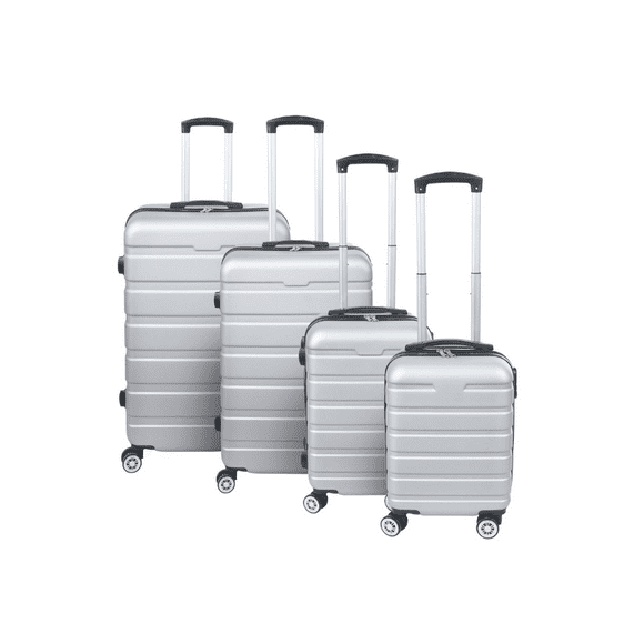 travel elite  set 4 maletas de viaje g 25 kg m 20 kg c 10 kg carry on 8kg plateado travel elite 075