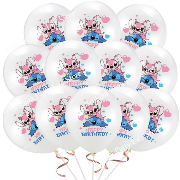 12 globos de fiesta de cumpleaños Lilo Stitch, decoraciones de