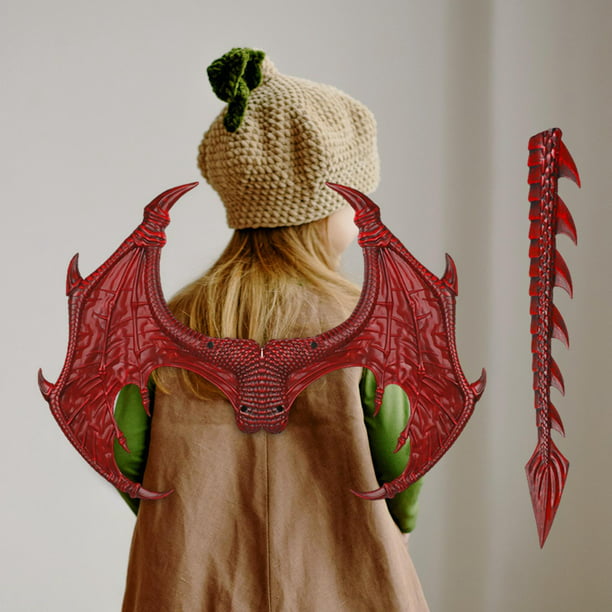 Juego de cola de dinosaurio con alas, disfraz de dragón ños, disfraz Halloween, alas dragón, v Sunnimix Disfraz de juego de simulación | Walmart en línea