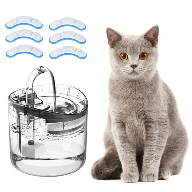 Vayugo Fuente de agua para gatos, fuente de agua para mascotas de 68 oz/2  L, dispensador de agua automático ultra silencioso para perros y gatos en  el