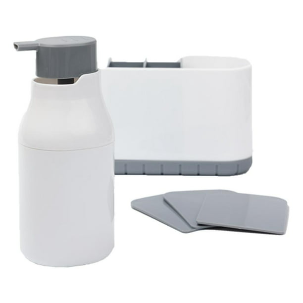 Dispensador de jabón con soporte de esponja, estropajo, soporte para  toallas, organizador de cepillos, bandeja de jabón para encimera,  organizador de Oro Macarena rejilla de drenaje