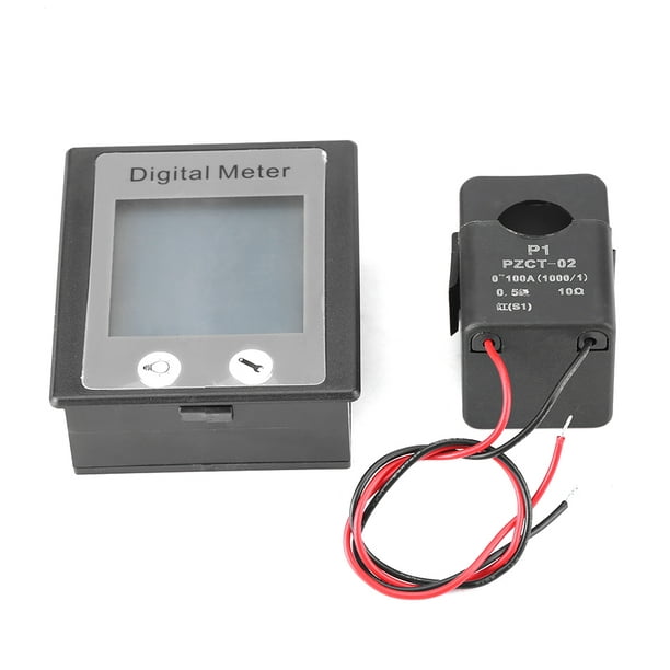 Voltímetro amperímetro digital, medidor de medición de amperaje de voltaje  multímetro con pantalla LED dual DC 0V-100V (50A)