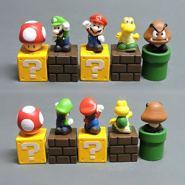 5 unids/set Super Mario Bros juego figuras juguetes Luigi Yoshi Bowser PVC  modelo colección niños juguete Mini figuras regalos de navidad JM