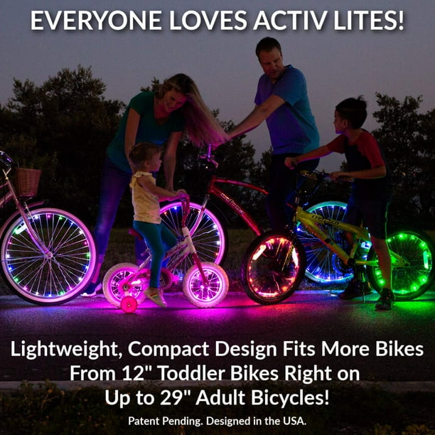 FeelGlad - Luz LED para rueda de bicicleta, 2 tiras de luces de