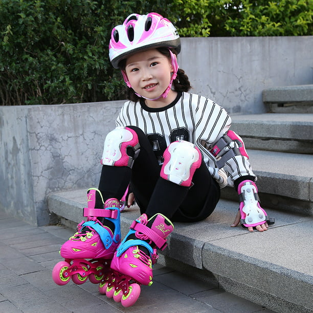 Kit de protección para patinaje para niños, protección ajustable para  patineta, rodilleras, coderas, protectores de muñeca, equipo deportivo de  protección infantil para patinaje en bicicleta, ciclismo, monopatín, código  M, rosa ACTIVE Biensenido