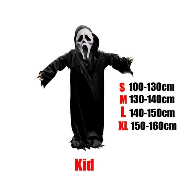 chico adulto scream 6 máscara disfraz fantasma cara calavera cosplay horror demon killer capa negra halloween carvinal fiesta robe props xuanjing unisex