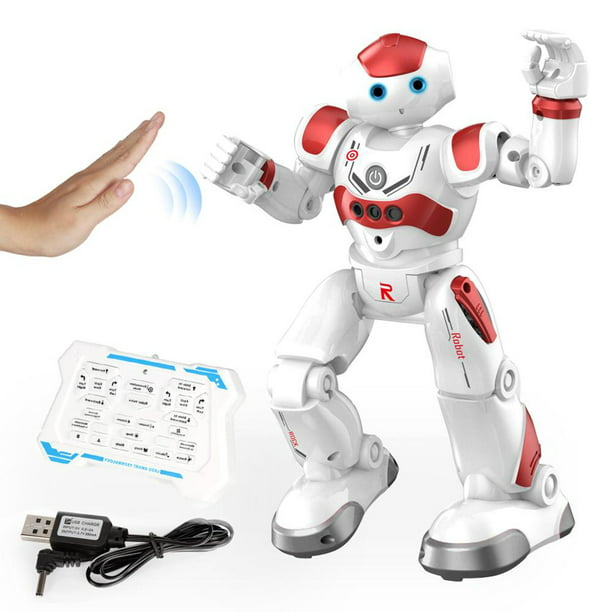 Robot Inteligente A Control Remoto Juguete Didáctico Blanco con Azul