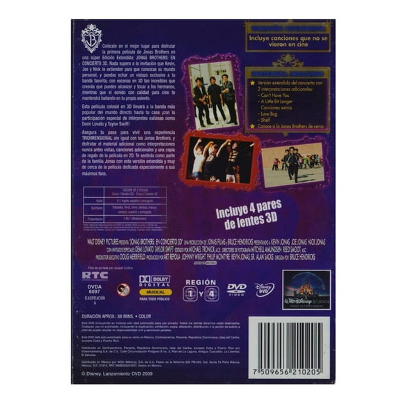 jonas brothers concierto 3d version extendida pelicula dvd disney pixar jonas brothers concierto 3d version extendida pelicula dvd
