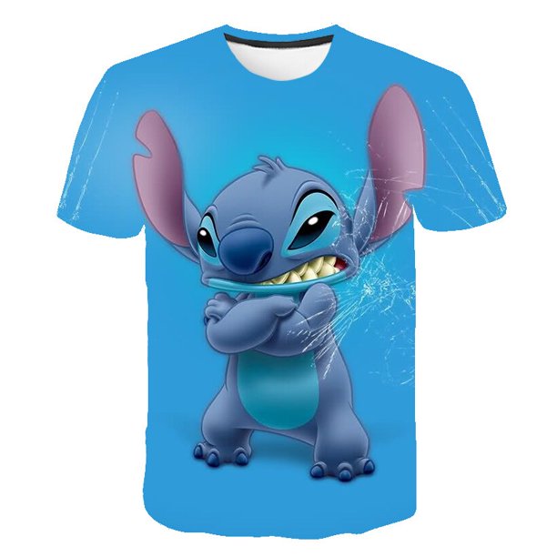 2023 verano niños niñas Stitch camisetas dibujos animados bebé camisetas  manga corta estampado niños Gao Jinjia LED