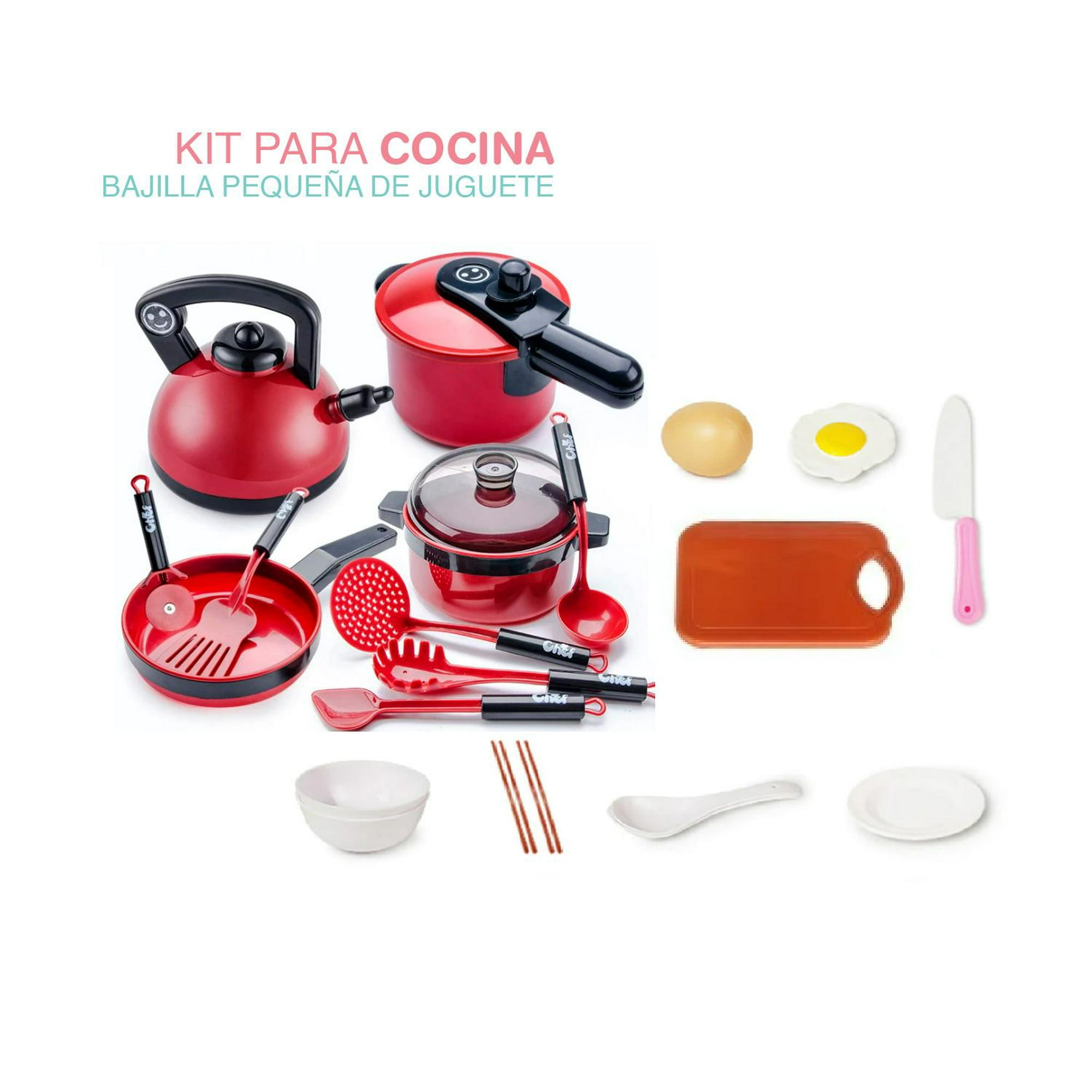 105 piezas de accesorios de juguete de cocina para niños, juego de cocina  para acampar, ollas de juego, sartenes, utensilios, utensilios de cocina