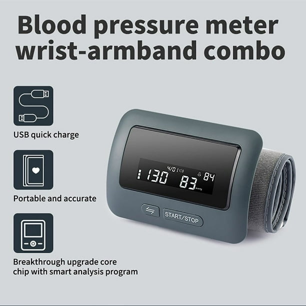  TWAYRDIO Monitor de presión arterial completamente automático  para el brazo superior del brazo, esfigmomanómetro para adultos, cálculo de frecuencia  cardíaca, medidor digital de presión arterial con pantalla grande, fácil de  operar 
