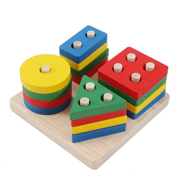 Juguetes de madera Montessori para bebé, puzles de aprendizaje temprano,  juegos educativos para niños, 1, 2 y 3 años Fivean unisex