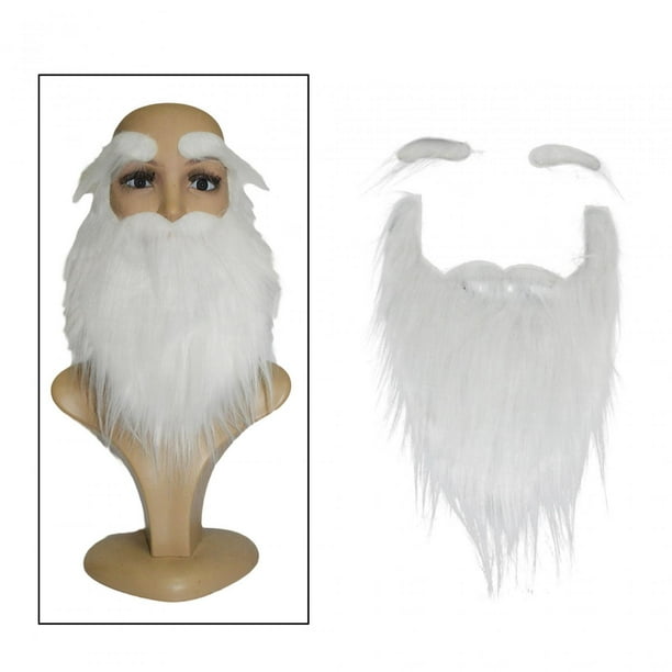 Bigotes de barba de Papá Noel, barba falsa divertida, barba de Papá Noel de Navidad  para adultos, disfraz de Papá Noel en vacaciones de fiesta de jinwen Barba  blanca de Papá Noel