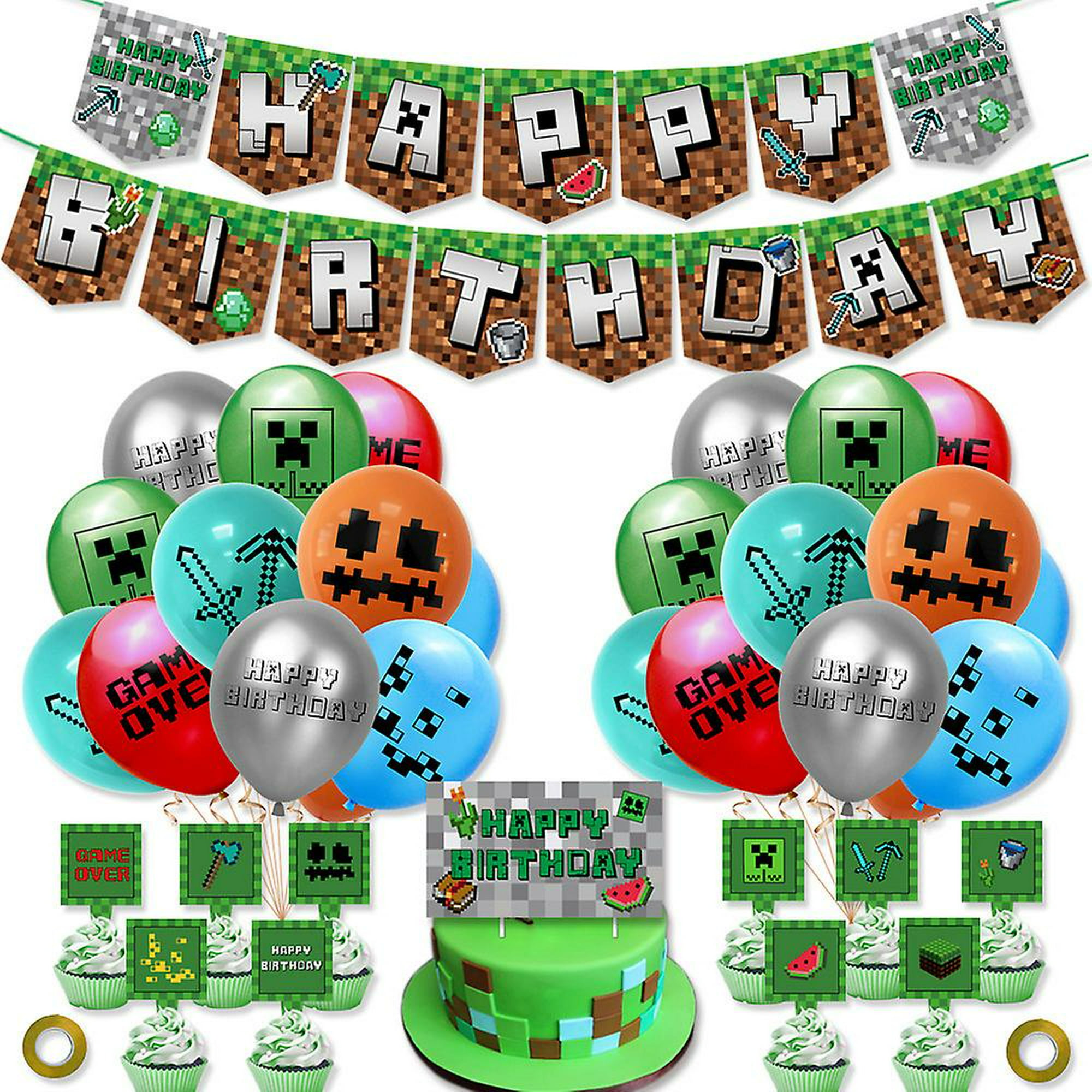 Globos Metalicos Kit De Minecraft Para Fiesta : : Juguetes y  Juegos