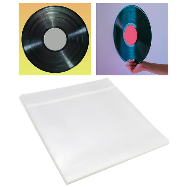 Zerodeko 50 bolsas de polietileno transparentes para discos de vinilo,  fundas para discos de vinilo, fundas exteriores de vinilo, fundas  interiores de