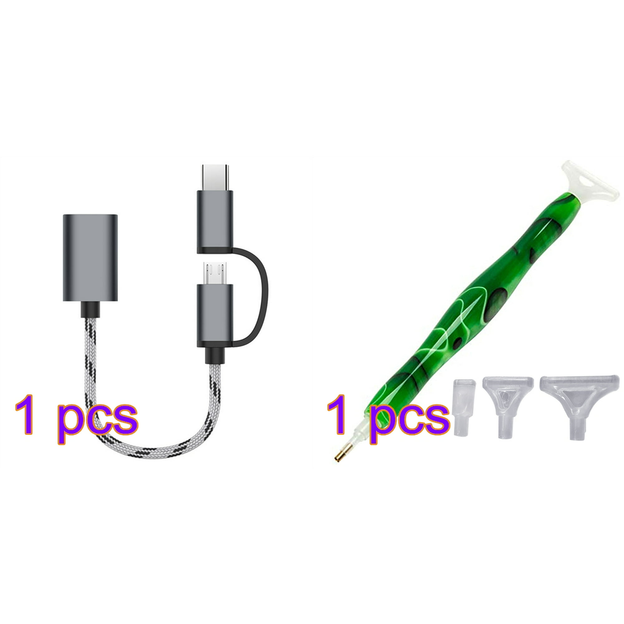 Cable adaptador OTG, 2 en 1 USB a tipo C, USB a micro USB, de nailon, USB  3.0, interfaz de transferencia rápida, convertidor de conector para línea  de