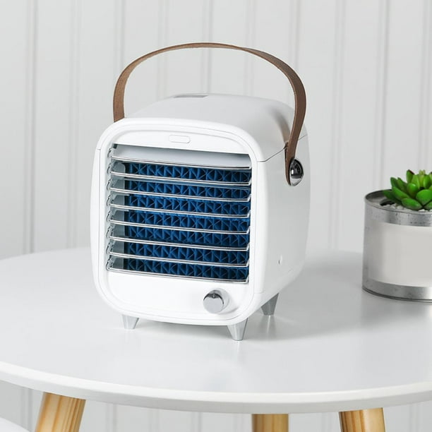 Aire acondicionado portátil, enfriador de aire por evaporación, ventilador  de refrigeración de aire Personal silencioso, ventilador de refrigeración  BLESIY Mini enfriador de aire
