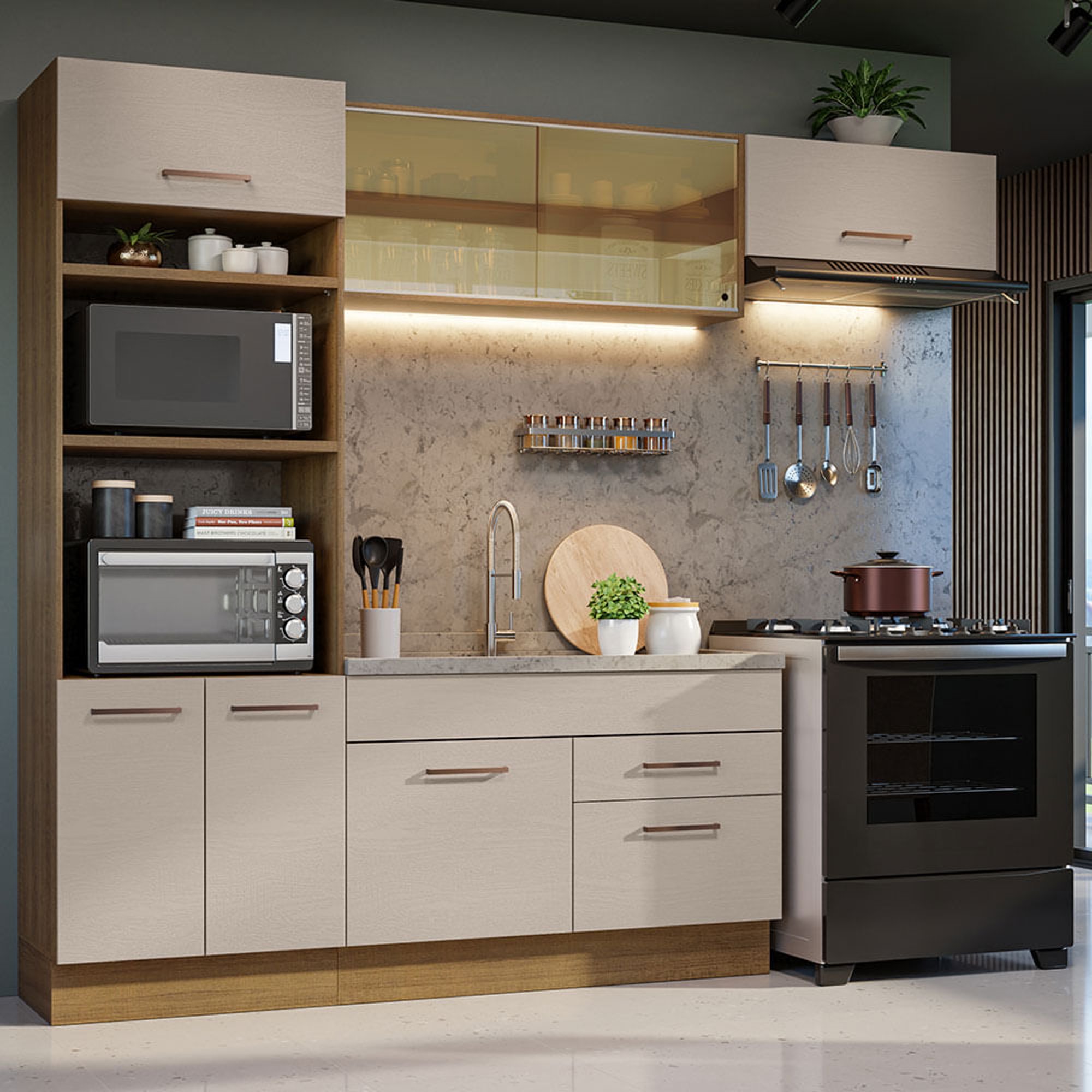 Mueble de Cocina Integral Compacta Agata 120 cm - Con Fregadero MADESA