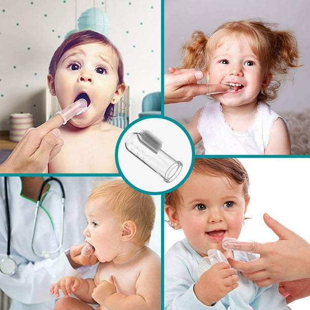 Set 3 cepillos dientes bebé (3 a 24 meses): cepillo de dedo, libre