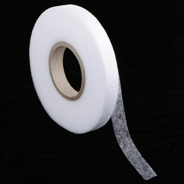 Cinta de tela termoadhesiva | 0.78 pulgadas | 70 yardas | Paquete de 2 |  Tira adhesiva adhesiva blanca resistente para reparar cortinas, ropa