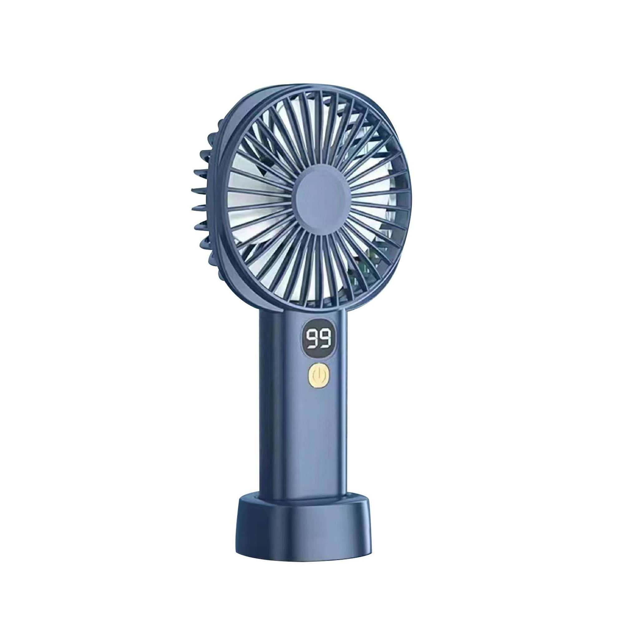 Mini ventilador de mano con bateria recargable con base para mesa. DAM Azul  Claro - Calefacción y ventilación - Los mejores precios