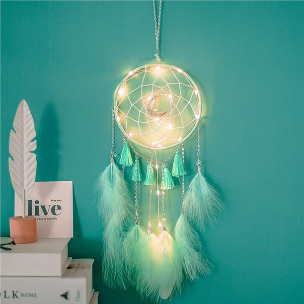 Decoración De Pared De Plumas Exótica Led Para Colgar En La Pared Artesanía  De Plumas Decoración Bohemia Colgadores De Plumas De Pared Simples Adorno  Led Bohemio Hecho A Mano Para El Dormitorio