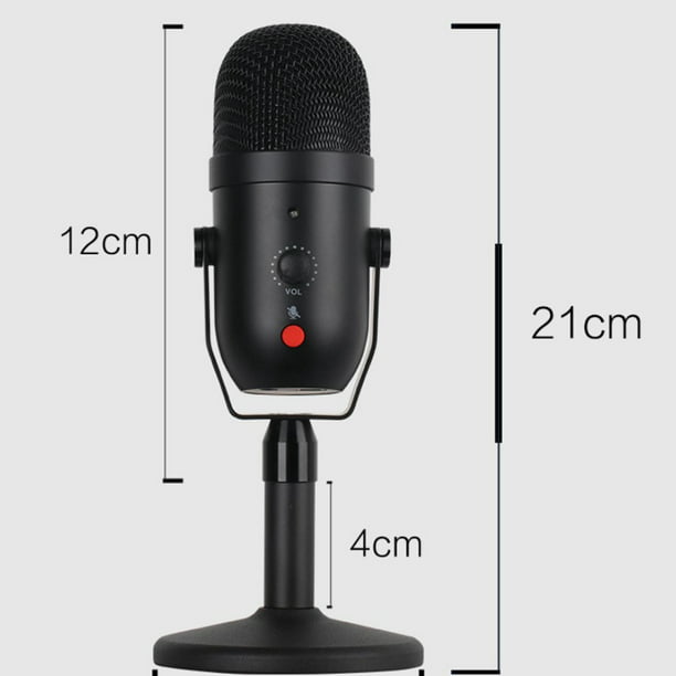 Micrófono USB, 96Khz / 24Bit Podcast PC Micrófono condensador de