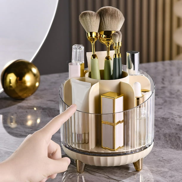 Home Details Porta brochas cosméticas de 3 compartimentos | Lápiz de  maquillaje | Organizador de tocador | Baño | Cómoda | Oficina | Base de  espejo 