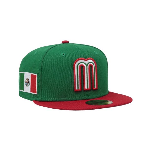 Sombrero Mundial De Béisbol México Clásico Verde Rojo 59FIFTY Ajustable