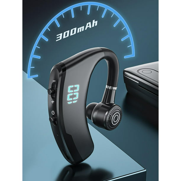Auricular Bluetooth, V9 Solo Oído Auricular Bluetooth Auricular Inalámbrico  Gancho Auricular Deportes Conducción Negocio