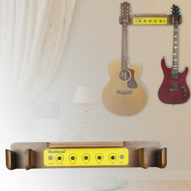 Colgador de pared de madera para 2 guitarras para instrumentos musicales de  Yuyangstore Soporte de montaje en pared