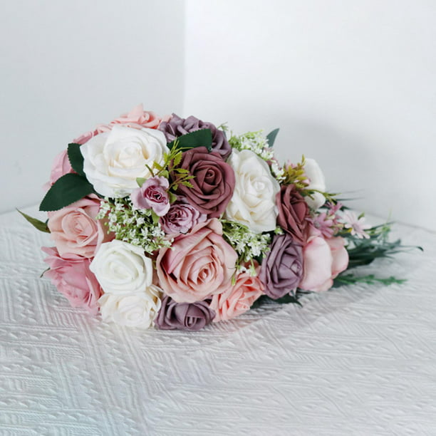 Ramo artificial Flor Arreglos florales Flores artificiales románticas para  Accesorios de fotografía Decoración del de BLESIY Ramos de boda