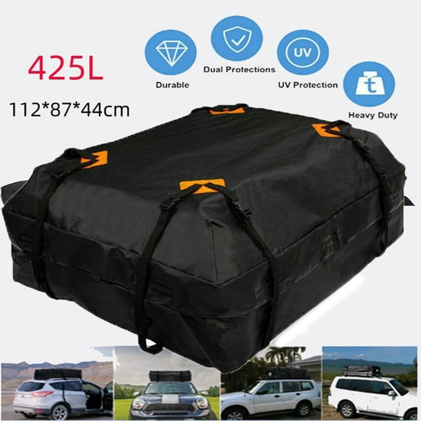 Bolsa impermeable para techo de coche con 8 correas y hebillas resistentes,  bolsa de techo de equipaje resistente a la intemperie para estantes de
