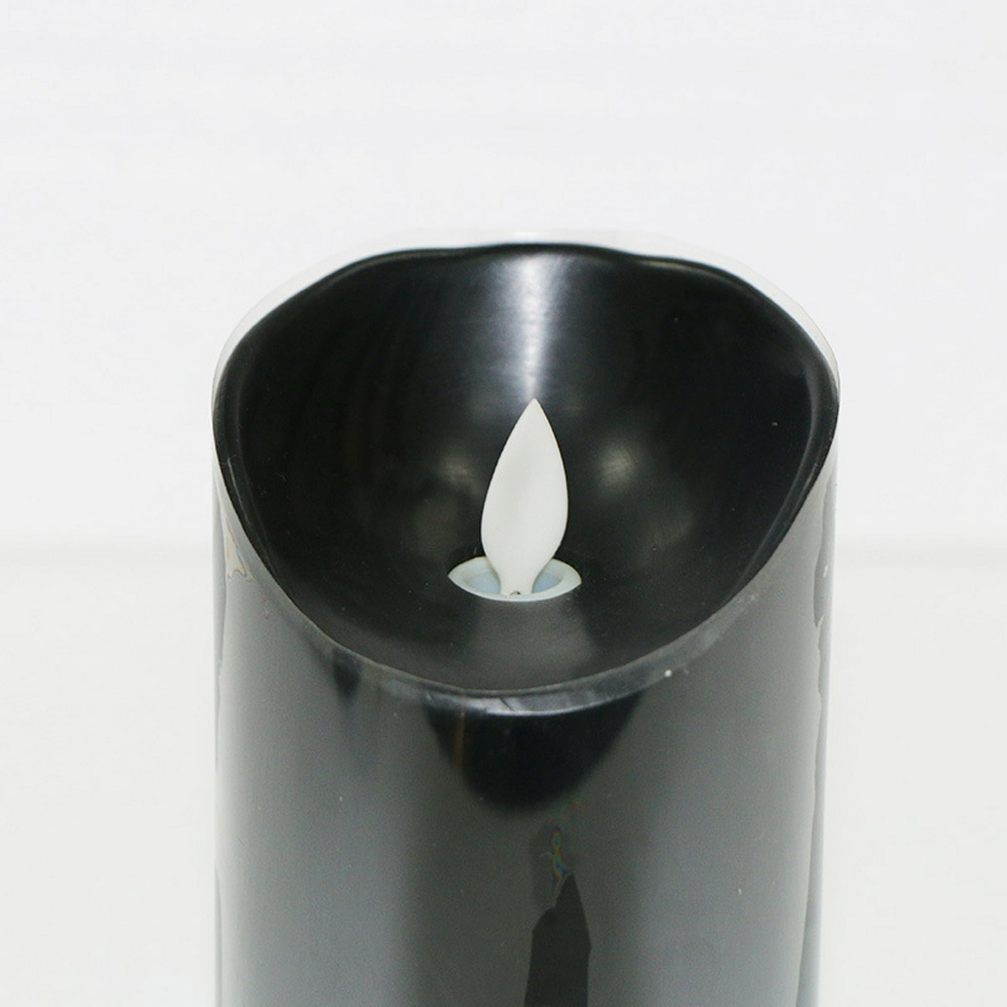 Velas negras sin llama con control remoto, funciona con pilas con mecha de  llama móvil parpadeante, vela de pilar LED, plana, uso para decoración
