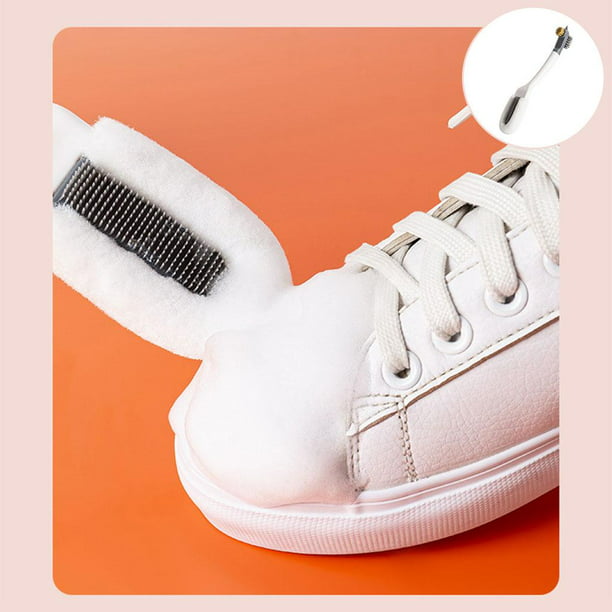 Andiker Cepillo de zapatos de limpieza profesional, limpiador  multifuncional de mango largo para zapatos, cepillo de cerdas suaves  colgantes para
