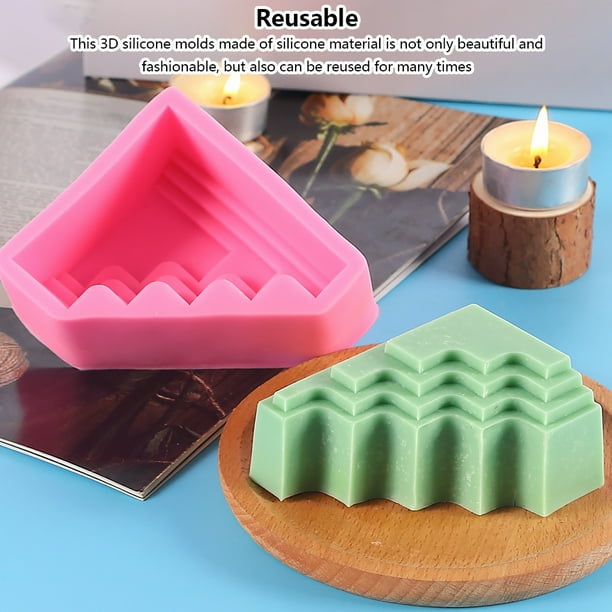 Moldes para hacer velas, molde de jabón, moldes de silicona, regalos, molde  de fundición de resina flexible 3D reutilizable para decoración del hogar  BLESIY Fundición de candelabros