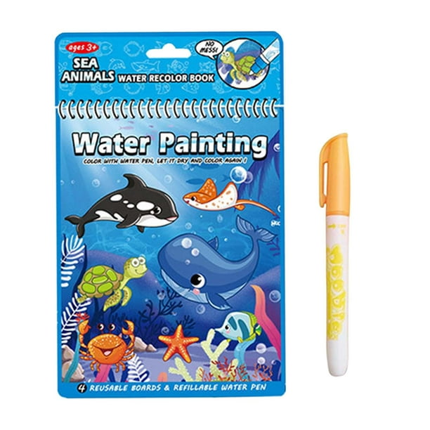 Libros para colorear de agua para niños pequeños, libro de pintura al agua  para niños pequeños, libros de pintura con agua, juguetes de libro de