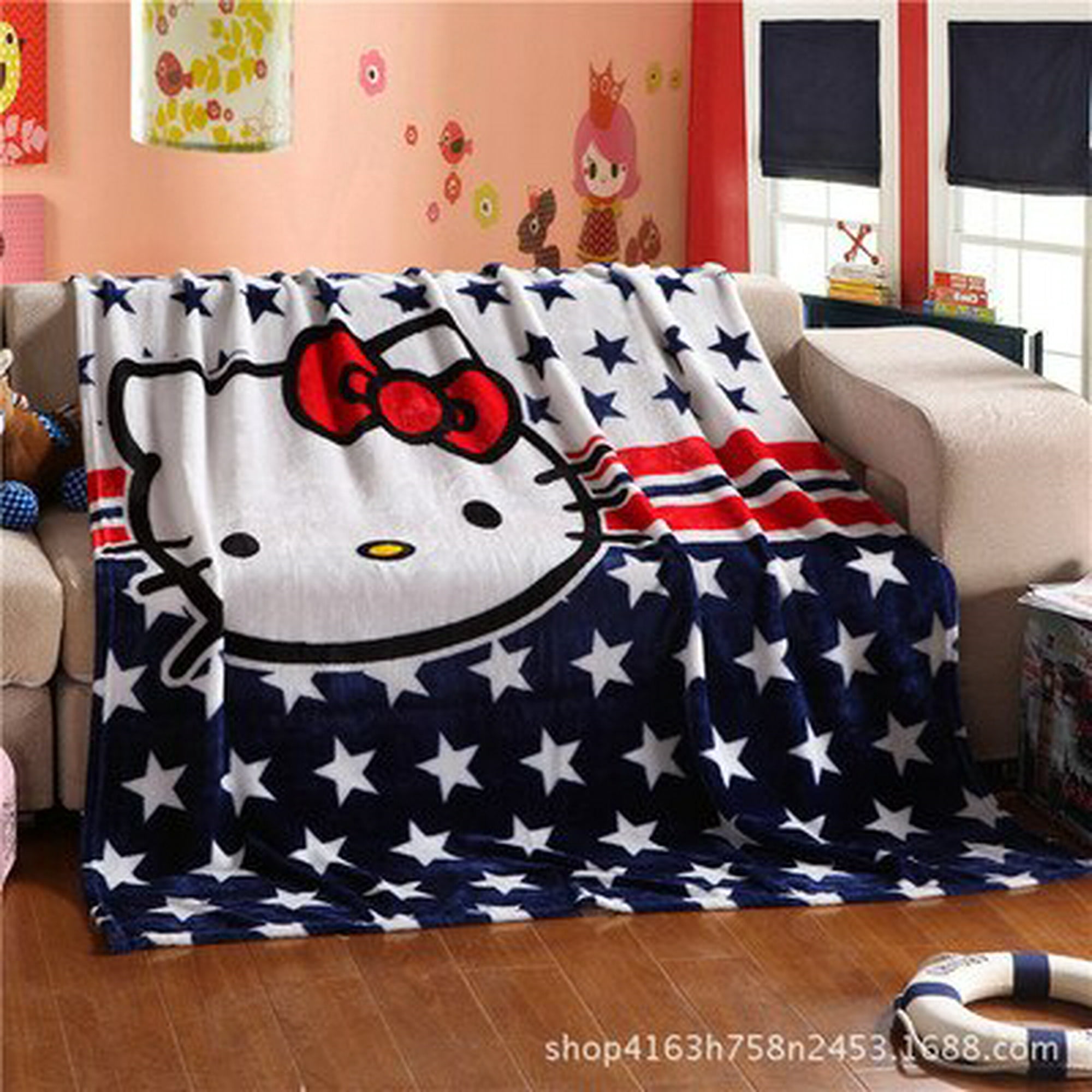 Manta de franela con dibujos animados de Hello Kitty para niños, aire  acondicionado, hogar, dormitorio, guardería, bebé, siesta, Verano