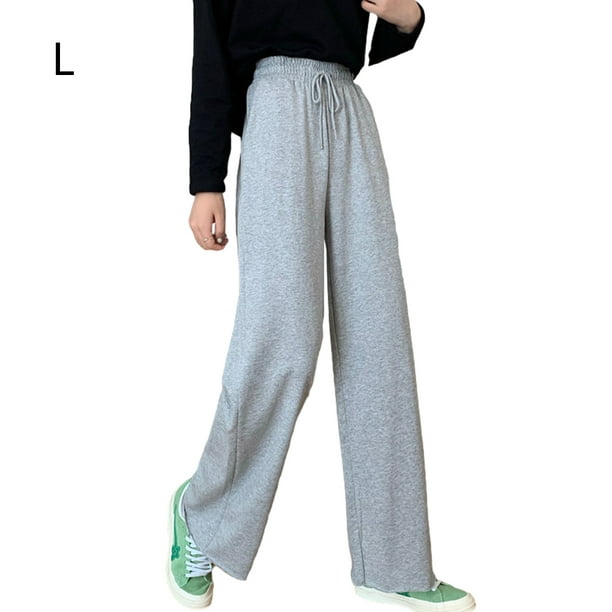 Pantalones deportivos holgados para mujer, de cintura alta pantalón de  chándal, informal, color negro y gris