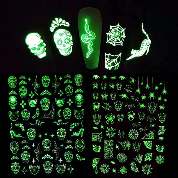 Paquete de 4 pegatinas de Halloween que brillan, pegatinas fluorescentes  brillantes para ventana, fantasma, calabaza, araña, horror, fantasma,  calavera, esqueleto, murciélago, pegatinas para fiestas JAMW Sencillez