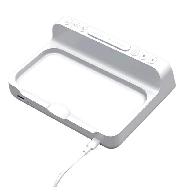 Reloj despertador Digital LED portátil, inalámbrico para teléfono, relojes  de con pantalla de temperatura de Dual para de , Blanco Macarena