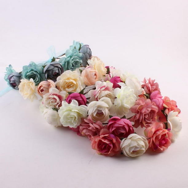 Diademas de flores falsas para niña, accesorios para el cabello de