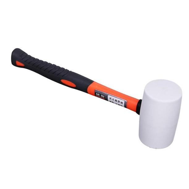  Zog Mazo de martillo de goma de 10 onzas, tubo de acero  resistente con mango de goma antideslizante, herramienta de instalación de  mazo de goma de doble cara (blanco) : Herramientas