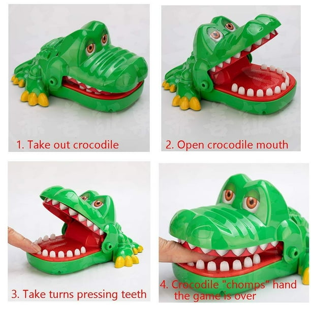 Juego de dentista de dientes de cocodrilo - Juguete de juegos de dedos  mordedores de cocodrilo con llavero Tmvgtek juguetes de los niños