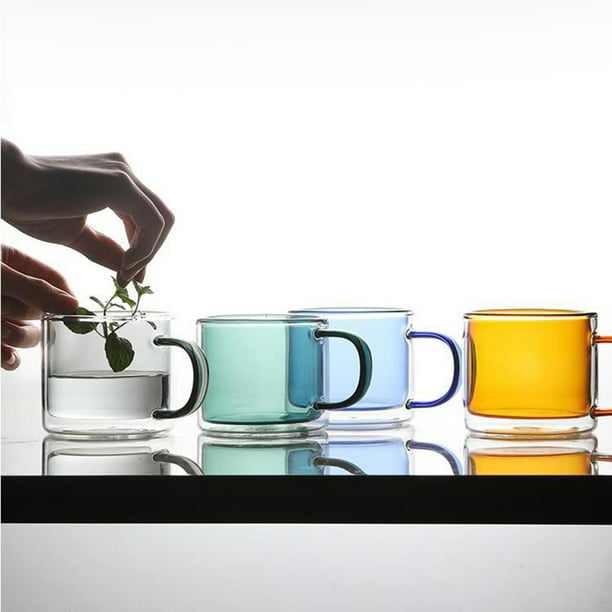 Tazas de café de vidrio de doble pared con asas, tazas de capuchino de  doble pared, 12 onzas de jueg…Ver más Tazas de café de vidrio de doble  pared