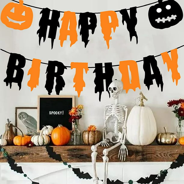 Decoraciones para fiestas de cumpleaños de Halloween - Pancarta de